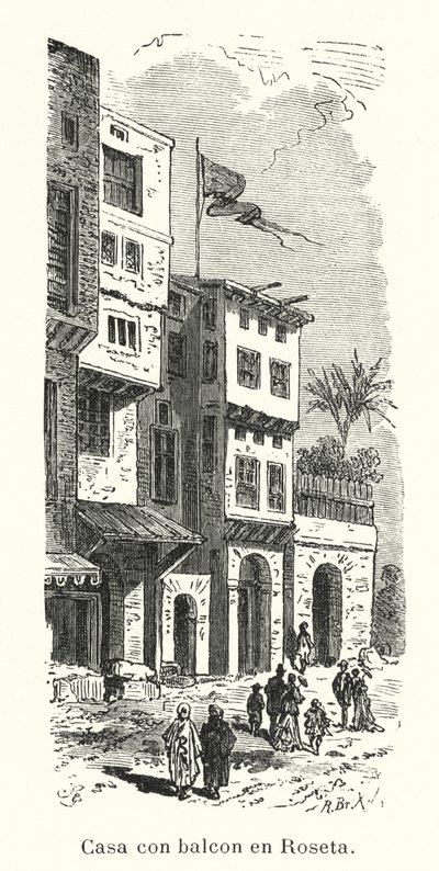 Huis met balkon in Rosetta, Egypte door European School