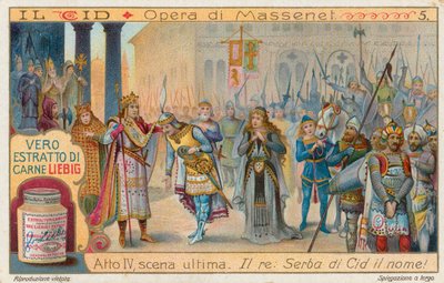 Le Cid van Massenet, Liebig-kaart, begin 20e eeuw (chromo) door European School
