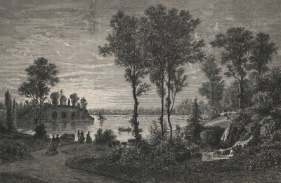 Le Lac De Gravelle, in het Bois De Vincennes (gravure) door European School