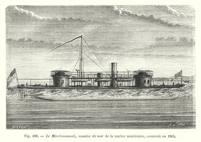 De Miantonomoah, Amerikaanse zeemonitor, gebouwd in 1865 door European School