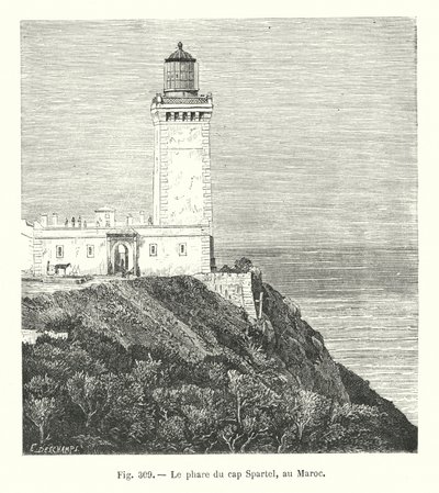 De vuurtoren van Kaap Spartel, Marokko door European School