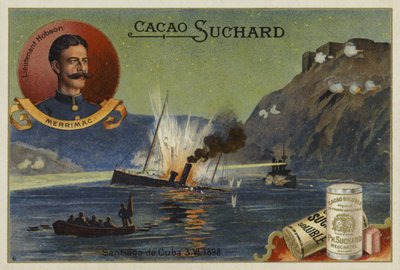 Luitenant Richmond P Hobson en het zinken van de USS Merrimac, Santiago de Cuba, Spaans-Amerikaanse Oorlog, 3 juni 1898 door European School