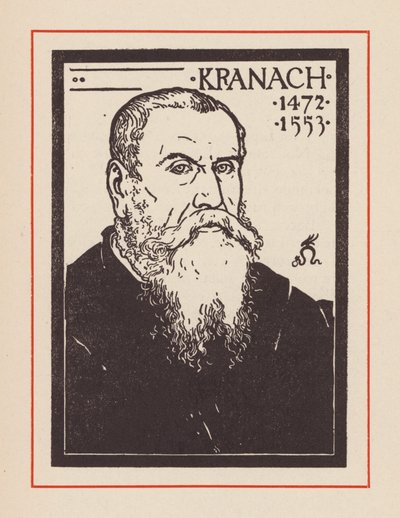 Lucas Cranach de Oudere, Duitse renaissancekunstenaar (litho) door European School