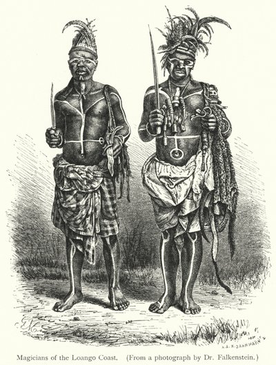 Tovenaars van de Loango-kust (gravure) door European School