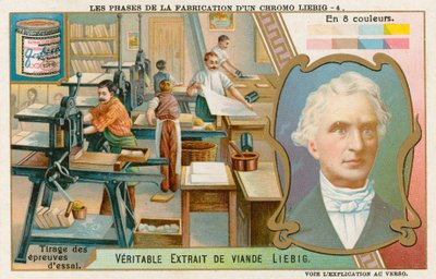 Het maken van een Liebig Chromolithografie door European School