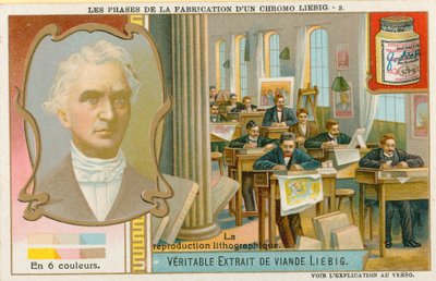 Het maken van een Liebig Chromolithografie door European School