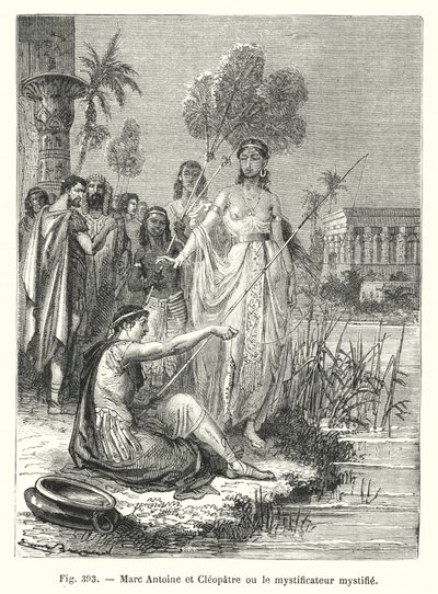 Marcus Antonius en Cleopatra of de misleider misleid (gravure) door European School