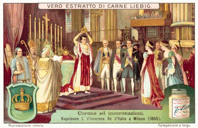 Napoleon Bonaparte kroont zichzelf tot koning van Italië in Milaan door European School