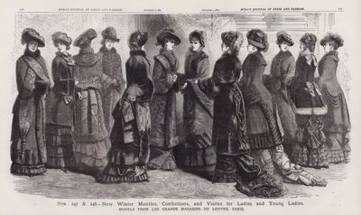 Nieuwe Wintermantels, Confecties en Bezoeken voor Dames en Jonge Dames, Modellen van Les Grands Magasins du Louvre, Parijs door European School