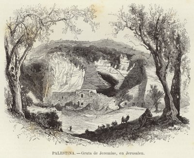 Palestina, Grot van Jeremia, in Jeruzalem door European School