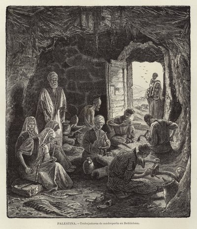 Palestina, Parelmoerwerkers in Bethlehem door European School