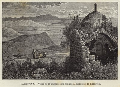 Palestina, Uitzicht vanaf de top van de heuvel ten noordwesten van Nazareth door European School
