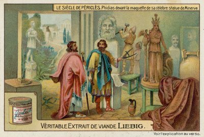 Phidias werkt aan zijn beroemde standbeeld van Minerva door European School