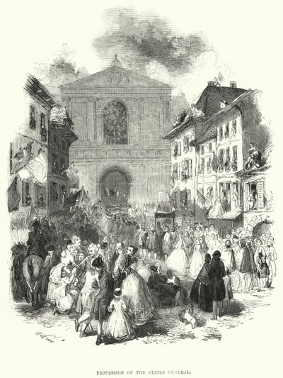 Processie van de Staten-Generaal (gravure) door European School