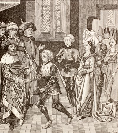 Ontvangst van Gautier-sans-Avoir door de koning van Hongarije, c.1880 door European School