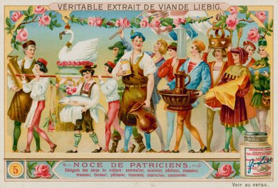 Vertegenwoordigers van Verschillende Ambachten: Wijnhandelaar, Chef, Visser, Jager, Brouwer, Smid, Banketbakker, Wever, Slager en Schoenmaker door European School