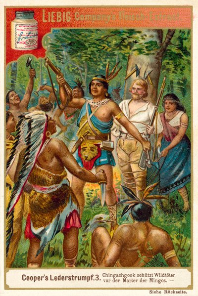 Scène uit Deerslayer, door James Fenimore Cooper door European School