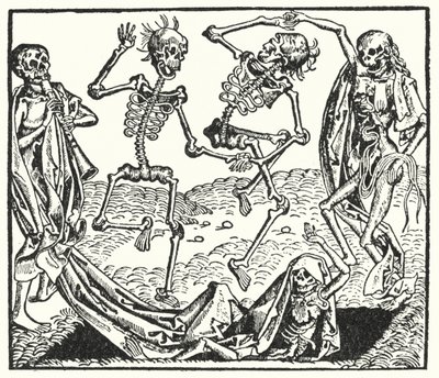 Skeletten van een middeleeuwse dodendans door European School