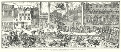 San Marcoplein, de Doge staat op het punt te vertrekken voor de ceremonie van de huwelijksvoltrekking met de zee door European School
