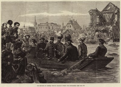 De keizer van Oostenrijk bezoekt Szegedin tijdens de overstroming (gravure) door European School