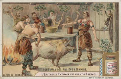 Het feest van de winterzonnewende (chromolitho) door European School