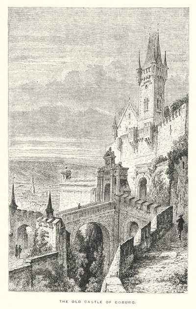 Het oude kasteel van Coburg (gravure) door European School