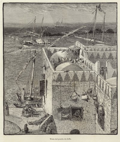 Uitzicht op de haven van Jaffa door European School