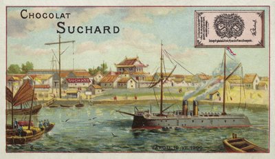 Oorlogsschip bij Taku, China, Bokseropstand, 1900 door European School