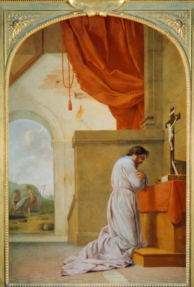 Sint Bruno in gebed - Sint Bruno in gebed ... door Eustache (studio of) Le Sueur