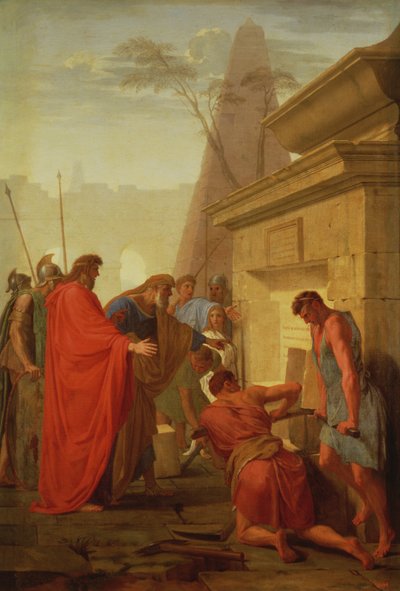 Darius Hystaspes opent het Graf van Nitocris door Eustache Le Sueur