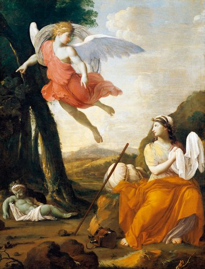 Hagar en Ismaël gered door een engel, door Eustache Le Sueur (1616-1655) door Eustache Le Sueur