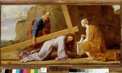 Jezus draagt zijn kruis (kruisdraging of kruisweg), ca. 1651 door Eustache Le Sueur