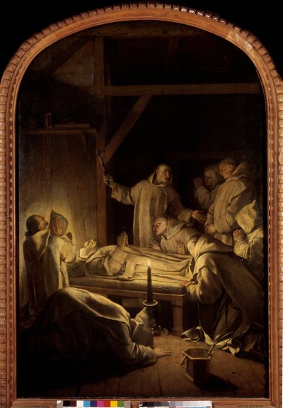 Leven van Sint Bruno: De dood van Sint Bruno op 6/10/1101 door Eustache Le Sueur