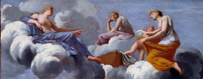 Liefde zoekt toevlucht in de armen van Ceres na berisping door haar moeder door Eustache Le Sueur