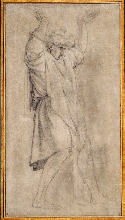 Studie voor Marcus Curtius, legendarische figuur van het Oude Rome door Eustache Le Sueur
