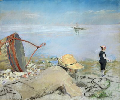 Henri Guerard Ontspant zich op het Strand door Eva Gonzalès