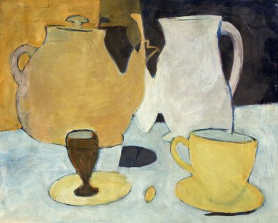 Stilleven met theepot door Evan John Walters