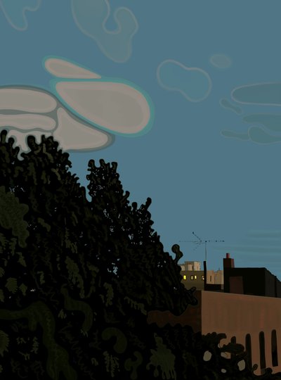Schemering en 8th Street, Brooklyn (digitale kunst) door Evan Sklar