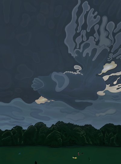 Schemering en wolken, Prospect Park, Brooklyn (digitale kunst) door Evan Sklar
