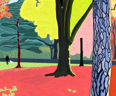 Herfst, Prospect Park (digitale kunst) door Evan Sklar