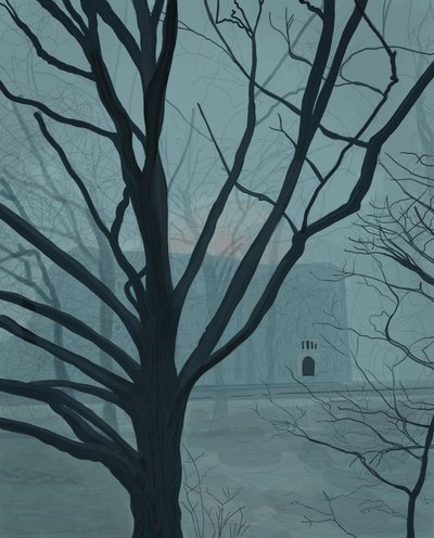 Mist Prospekt park, Brooklyn (digitale kunst) door Evan Sklar