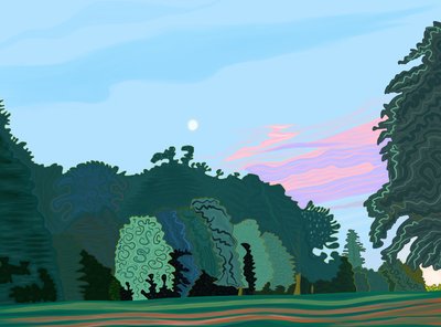 Hyde park bij zonsopgang (digitale kunst) door Evan Sklar