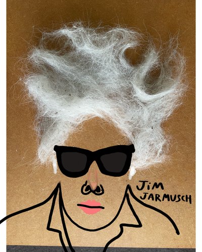 Jim Jarmusch (collagetekening) door Evan Sklar