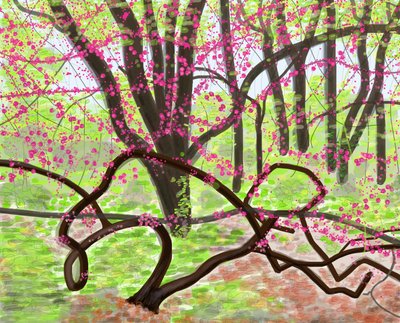Prospect Park, lente, 2017 (met de hand getekend op een iPad met een Apple-potlood) door Evan Sklar
