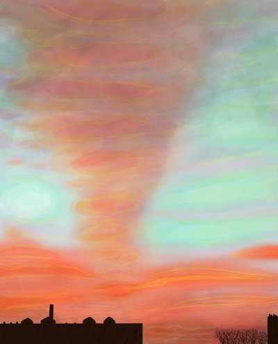 Uitzicht over Brooklyn (digitale kunst) door Evan Sklar