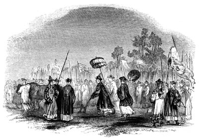 Het jaarlijkse lentefestival, 1847 door Evans