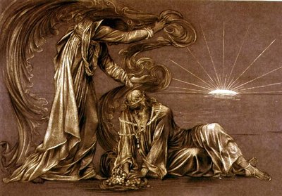 Afgewerkte studie voor Earthbound, ca. 1897 door Evelyn De Morgan