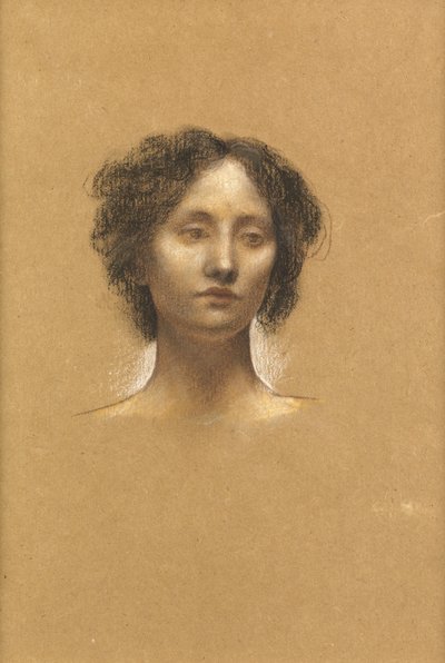 Hoofd van een meisje door Evelyn De Morgan