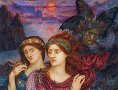 Pre-Rafaëlitische schilderijen: Het visioen door Evelyn De Morgan