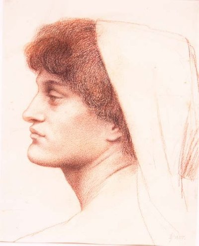 Profiel van een vrouwelijk hoofd door Evelyn De Morgan